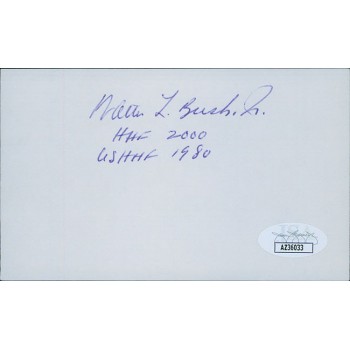 Walter Bush Jr. USA Hockey Signed 3x5 Index Card JSA Authenticated