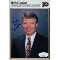 Bob Clarke Philadelphia Flyers Signed 4x6 Postcard JSA Authenticated
