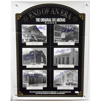 End Of An Era Original Six Arenas Signed Poster by 6 JSA Authentic Hull Bower