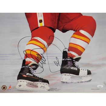Theoren Fleury Calgary Flames Signed 22x34 Poster JSA Authenticated