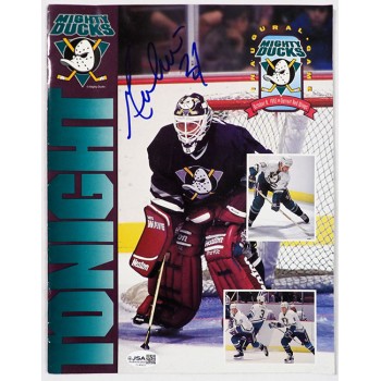 Guy Hebert Anaheim Mighty Ducks Signed Tonight Program JSA Authenticated
