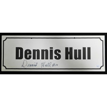 Dennis Hull Signed 7x20 Name Plate Convention Sign JSA Authenticated