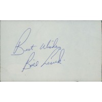 Bill Lesuk Winnipeg Jets Signed 3x5 Index Card JSA Authenticated Bill Lesuk Winnipeg Jets Signed 3x5 Index Card JSA Authenticated