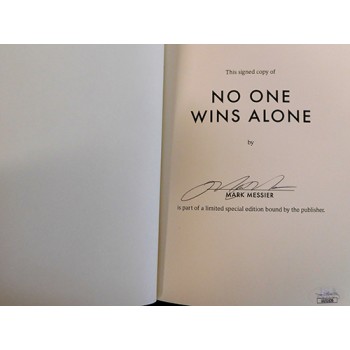 Mark Messier Signed No One Wins Alone First Edition Hardcover Book JSA Authentic