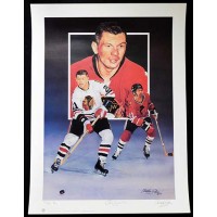 Stan Mikita Chicago Blackhawks Signed 18x24 Lithograph /410 JSA Authenticated