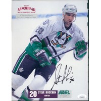 Steve Rucchin Anaheim Mighty Ducks Signed 8.5x11 Magazine Page JSA Authenticated