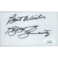 Bobby Schmautz Boston Bruins Signed 3x5 Index Card JSA Authenticated