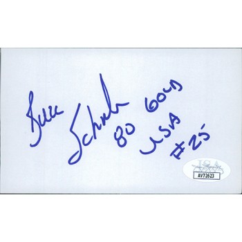 Buzz Schneider Olympic Hockey Player Signed 3x5 Index Card JSA Authenticated