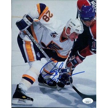 Bob Bassen St. Louis Blues Signed 8x10 Cardstock Photo JSA Authenticated Wearing