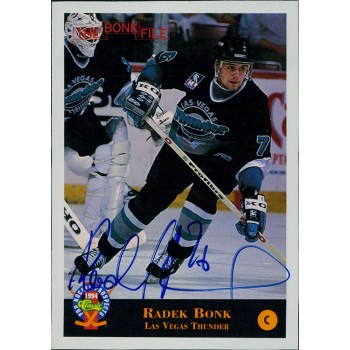 Radek Bonk Las Vegas Thunder Signed 4x6 Cardstock Photo JSA Authenticated