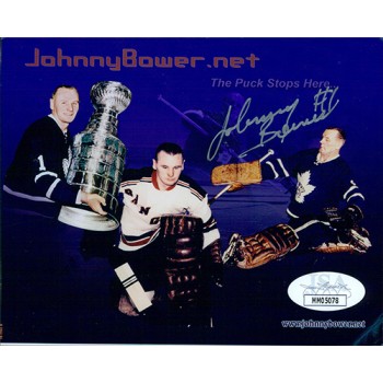 Johnny Bower Toronto Maple Leafs Signed 4x5 Promo Glossy Photo JSA Authenticated