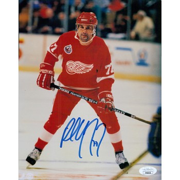 Paul Coffey Detroit Red Wings Signed 8x10 Cardstock Photo JSA Authenticated
