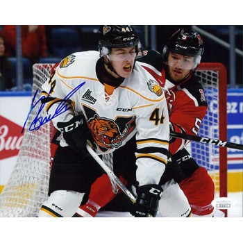 Maxime Comtois Victoriaville Tigres Signed 8x10 Matte Photo JSA Authenticated