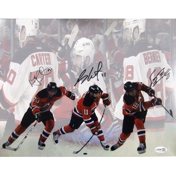 NJ Devils Ryan Carter Stephen Gionta Steve Bernier Signed 11x14 Matte Photo JSA