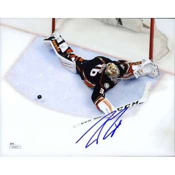 John Gibson Anaheim Ducks Signed 8x10 Matte Photo JSA Authenticated