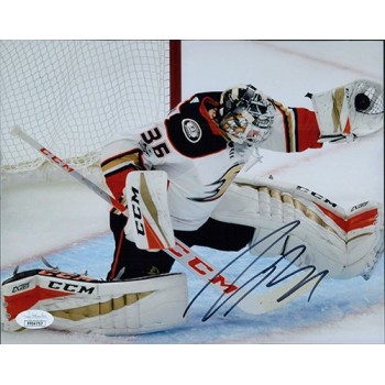 John Gibson Anaheim Ducks Signed 8x10 Matte Photo JSA Authenticated