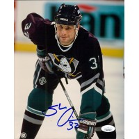 Stu Grimson Anaheim Mighty Ducks Signed 8x10 Glossy Photo JSA Authenticated
