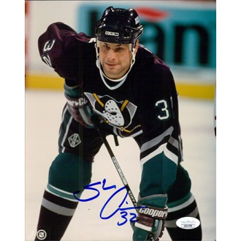 Stu Grimson Anaheim Mighty Ducks Signed 8x10 Glossy Photo JSA Authenticated