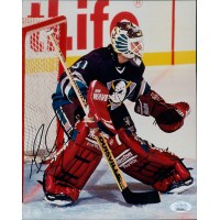 Guy Hebert Anaheim Mighty Ducks Signed 8x10 Glossy Photo JSA Authenticated