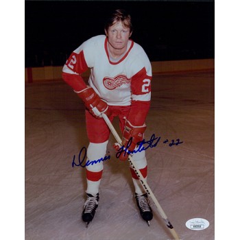 Dennis Hextall Detroit Red Wings Signed 8x10 Glossy Photo JSA Authenticated