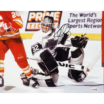 Kelly Hrudey Los Angeles Kings Signed 11x14 Glossy Photo JSA Authenticated