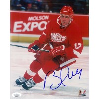 Brett Hull Detroit Red Wings Signed 8x10 Glossy Photo JSA Authenticated