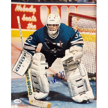 Arturs Irbe San Jose Sharks Signed 11x14 Glossy Photo JSA Authenticated Scuffing