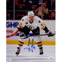 Joe Juneau Boston Bruins Signed 8x10 Glossy Photo JSA Authenticated