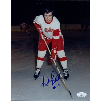 Nick Libett Detroit Red Wings Signed 8x10 Glossy Photo JSA Authenticated