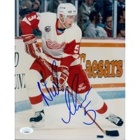 Nicklas Lidstrom Detroit Red Wings Signed 8x10 Glossy Photo JSA Authenticated