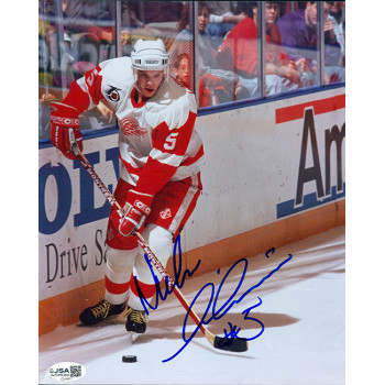 Nicklas Lidstrom Detroit Red Wings Signed 8x10 Glossy Photo JSA Authenticated