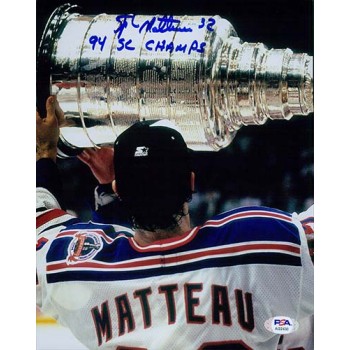 Stephane Matteau New York Rangers Signed 8x10 Matte Photo PSA Authenticated