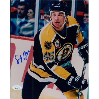 Sandy Moger Boston Bruins Signed 8x10 Glossy Photo JSA Authenticated