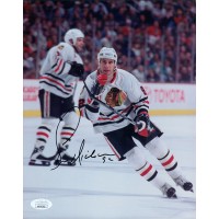 Bernie Nicholls Chicago Blackhawks Signed 8x10 Glossy Photo JSA Authenticated