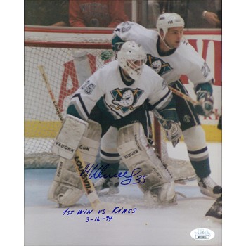 Mikhail Shtalenkov Mighty Ducks Signed 8x10 Glossy Photo JSA Authenticated