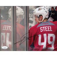 Sam Steel Anaheim Ducks Signed 8x10 Matte Photo JSA Authenticated