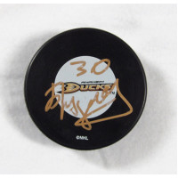 Ilya Bryzgalov Anaheim Ducks Signed Hockey Puck JSA Authenticated Smudged