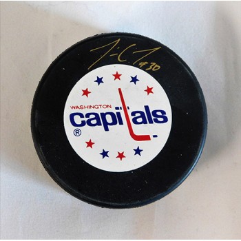 Jim Carey Washington Capitals Signed Hockey Puck JSA Authenticated