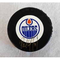 Paul Coffey Edmonton Oilers Signed Hockey Puck JSA Authenticated