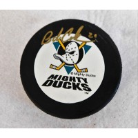 Bob Corkum Anaheim Mighty Ducks Signed Hockey Puck JSA Authenticated