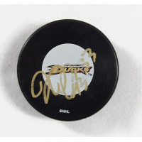 Joe DiPenta Anaheim Ducks Signed Hockey Puck JSA Authenticated Smudged