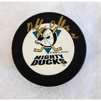 Bobby Dollas Anaheim Mighty Ducks Signed Hockey Puck JSA Authenticated