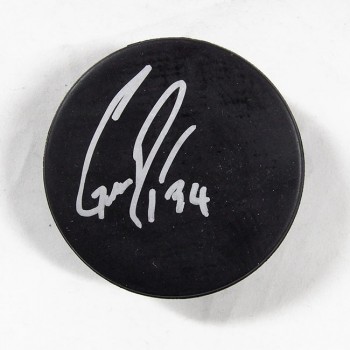 Gordie Dwyer Signed Blank Hockey Puck JSA Authenticated