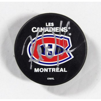 Karl Dykhuis Montreal Canadiens Signed Hockey Puck JSA Authenticated