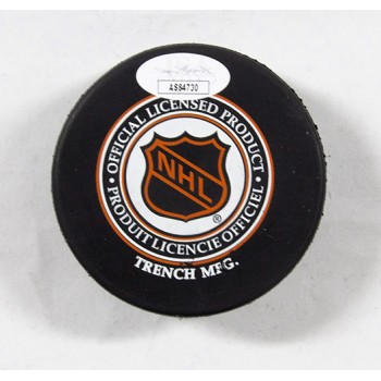 Fernie Flaman Boston Bruins Signed Hockey Puck JSA Authenticated