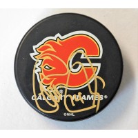 Theoren Fleury Calgary Flames Signed Hockey Puck JSA Authenticated
