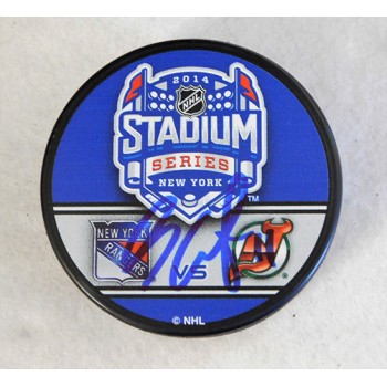 Stephen Gionta New Jersey Devils Signed Stadium Hockey Puck JSA Authenticated