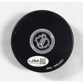 Travis Green Anaheim Ducks Signed Hockey Puck JSA Authenticated Smudged
