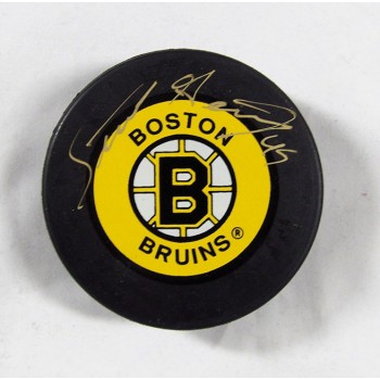 Steve Heinze Signed Boston Bruins Hockey Puck JSA Authenticated