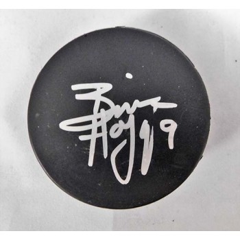 Brian Holzinger Signed Blank Hockey Puck JSA Authenticated